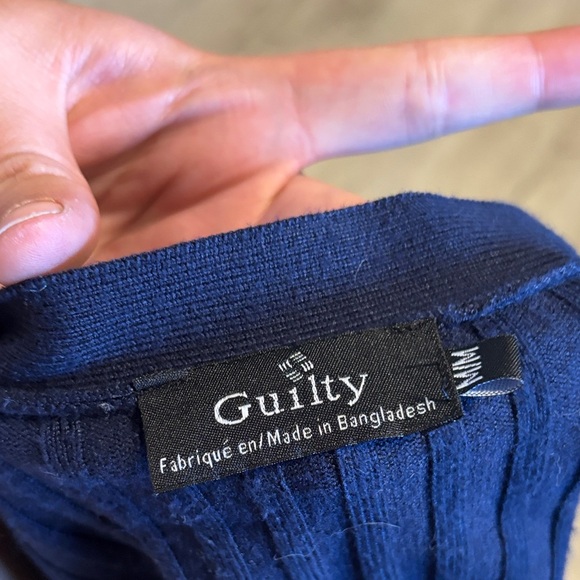 Guilty Elegant Navy V-Neck Sweater - Picture 2 of 2